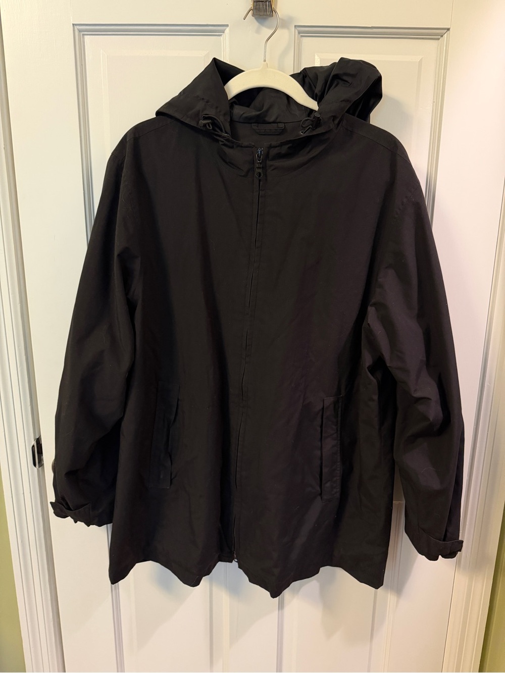 Eddie Bauer Black Hooded Rain Jacket